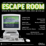 Toronto: University of Toronto Opera’s made-for-the-internet opera “Escape Room” premieres February 28